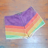 1970s Rainbow suede hotpants - XS