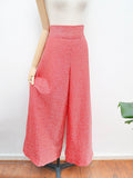 1970s Red lurex palazzo pants - Small