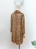 1970s Velveteen leopard print coat - Medium