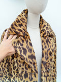 1970s Velveteen leopard print coat - Medium