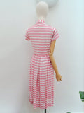 1940s Rayon stripe St Michael day dress - Extra small