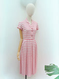 1940s Rayon stripe St Michael day dress - Extra small