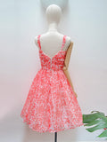 1950s 60s Printed nylon party dress - Small