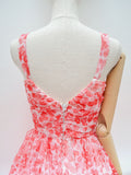 1950s 60s Printed nylon party dress - Small