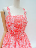 1950s 60s Printed nylon party dress - Small