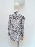 1970s Printed mini shirt dress - Medium