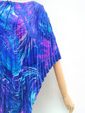 1970s Marbled pleated Hawaiian kaftan - Free size