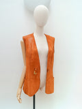 1970s Suede buckle front waistcoat - Small