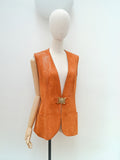 1970s Suede buckle front waistcoat - Small