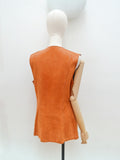 1970s Suede buckle front waistcoat - Small