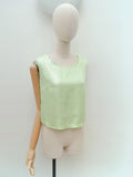 1960s Pastel green lurex evening top - Extra small Small