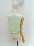 1960s Pastel green lurex evening top - Extra small Small