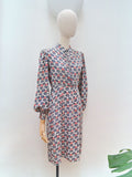 1930s Silk printed day dress - Extra small