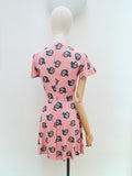 1970s Sunhat print day dress - Extra small