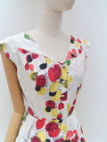 1950s Rhinestone printed summer dress - Small