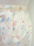1950s Nautical theme novelty print shorts - Small