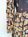 1970s Crepe printed dress - Extra small