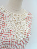 1930s 40s Handmade lace crepe blouse - Extra small