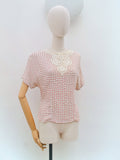 1930s 40s Handmade lace crepe blouse - Extra small