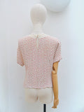 1930s 40s Handmade lace crepe blouse - Extra small