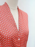 1950s Printed light blouse - Large