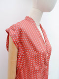 1950s Printed light blouse - Large