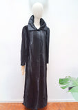 1970s Faux ponyskin maxi length coat - Medium