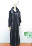 1970s Faux ponyskin maxi length coat - Medium