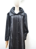 1970s Faux ponyskin maxi length coat - Medium