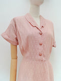 1940s Mesh patterned day dress - Large