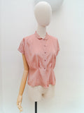 1940s Dusky pink rayon blouse - Medium Large