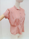 1940s Dusky pink rayon blouse - Medium Large