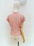 1940s Dusky pink rayon blouse - Medium Large