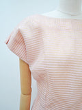 1940s Pink lamé stripe evening top - Extra small