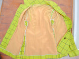 1970s Green orange check woollen fitted jacket - Small