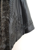 Victorian embroidered silk & ostrich cape - Small Medium