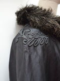 Victorian embroidered silk & ostrich cape - Small Medium