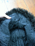 Victorian embroidered silk & ostrich cape - Small Medium