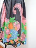 1950s Cornucopia novelty print cotton skirt - Large