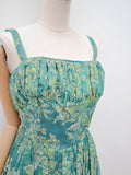 1950s Flocked party dress - Small