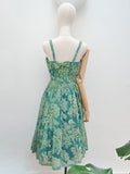 1950s Flocked party dress - Small