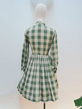 1950s Bow tie neck cotton day dress - Extra small