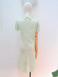 1930s Collared sheer day dress - Extra small