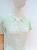 1930s Collared sheer day dress - Extra small