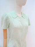 1930s Collared sheer day dress - Extra small