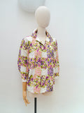 1950s Floral check Sportaville blouse - Medium