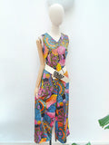 1970s Psychedelic printed jumpsuit - Small Medium