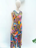 1970s Psychedelic printed jumpsuit - Small Medium