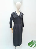 1950s Rhinestone collar dress - Medium