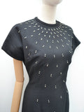 1950s Rhinestone studded sweater dress - Medium